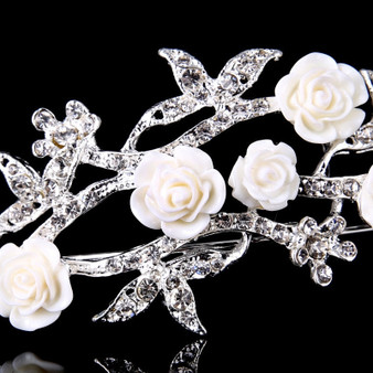 Bridal Crystal Floral Wedding Day Headband Hair Accessory
