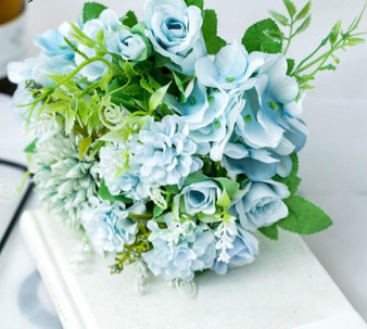 Blooming Hydrangea Rose Peony Artificial Flower Wedding Bouquet