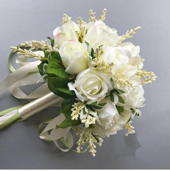 Wedding Bouquet for Brides Rose Flowers with Ribbon