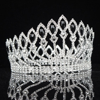 Luxurious Sparkling Crystal Baroque Queen King Tiara Crown Pageant Prom Bridal Hair Jewelry