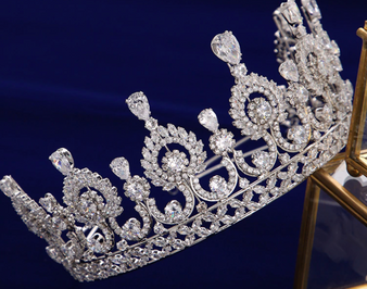 Gold/Silver Zircon Crystal Wedding  Hair Accessories Brides Tiaras Crowns