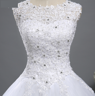 Lace Tulle Wedding Dress with Beaded Lace Bodice, Plus Sizes Available