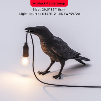 Lucky Bird Wall Lamp LED Lights with Plug Nordic Designer Resin Bedside Night Wall Lights Decoration Desk Table Lamps