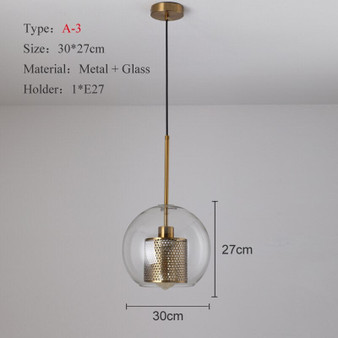 Loft Modern Pendant Light Glass Ball Hanging Lamp Kitchen Light Fixture Dining Hanglamp Living Room Luminaire