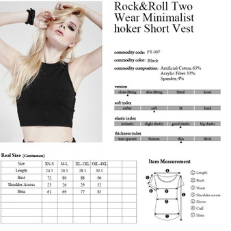 Punk Rock Sleeveless Black Cropped Top