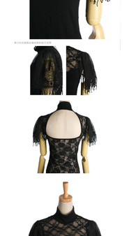 Gothic Punk Women's Shirt with Lace and Net