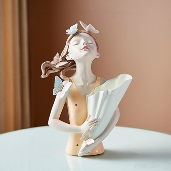 Butterfly Girl Vase Sculpture