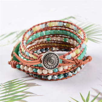 Healing Agate Protection Wrap Bracelet