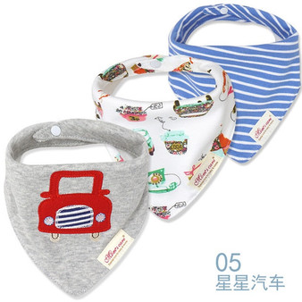 Bi3 Organic Cotton Baby Bib. Waterproof Bib . Great Cotton Bandana Bib for Newborn Baby  & Toddler. 3pcs . (R3)