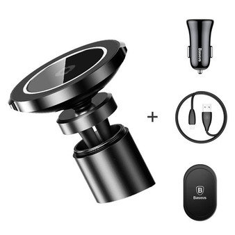 Baseus Magnetic Car Mount QI Wireless Charger For iPhone X 8 Samsung S8 S7 Fast Wireless Charging Charger Car Phone Stand Holder