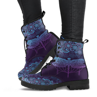 Purple Paisley Dragonfly Boots