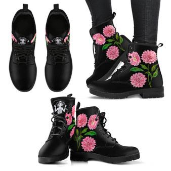 dahlia flower - Vegan Women's Boots