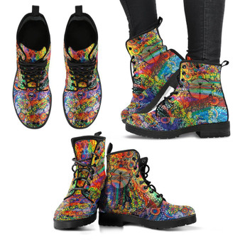 Colorful Floral Dragonfly Boots