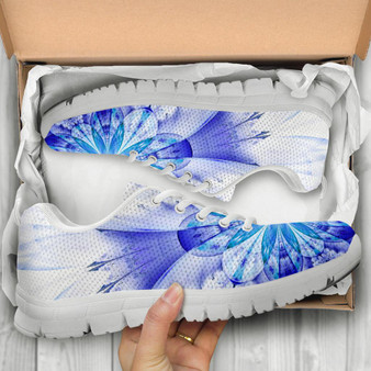 White Fractal Handcrafted Sneakers