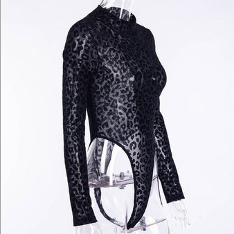 Mesh Leopard Print Bodysuits