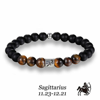 12 Zodiac Signs Tigers Eye Bracelet