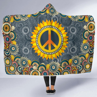 Peace Mandala Hoodie Blanket
