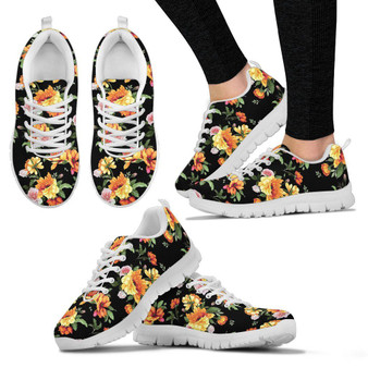 Black Flower Handcrafted Sneakers