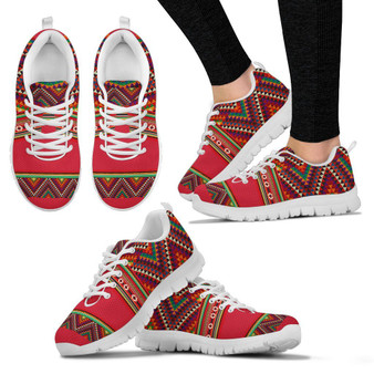 Red Aztec Handcrafted Sneakers