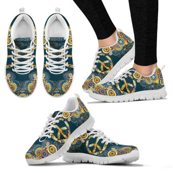 Feather Peace Mandala Handcrafted Sneakers