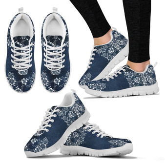 Blue Floral Handcrafted Sneakers