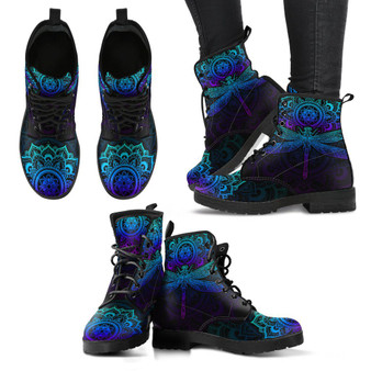 Mandala Dragonfly Handcrafted Boots