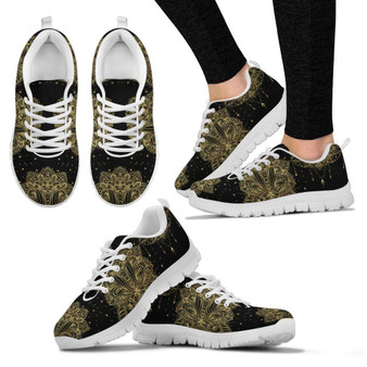 Golden Lotus Mandala Handcrafted Sneakers