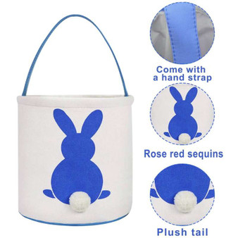 Kids Easter Baskets Bunny Rabbit Basket Tote For Egg Hunting