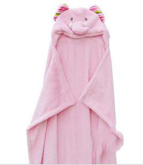 Hooded Animal Fleece Bath Towel