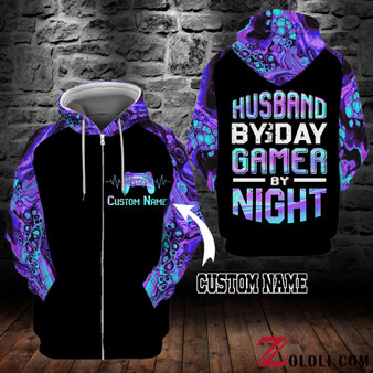 Husband by day gamer by night Hoodie 3D Custom LKT