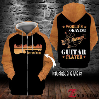 World okayest guitar player Hoodie 3D custom LKT
