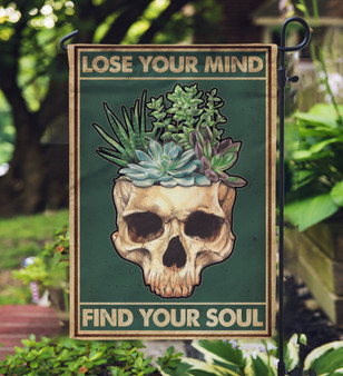 Retro Succulent Lose Your Mind Find Your Soul Garden Flag