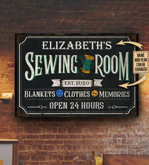Personalized Sewing Room Open 24 Hours Poster