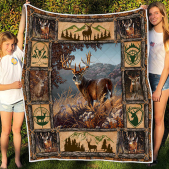 Deer Hunting Quilt Blanket