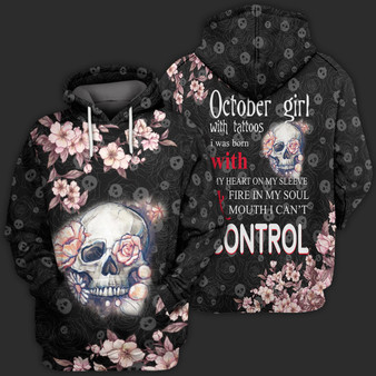 October Girl With Tattoo 3D Hoodie