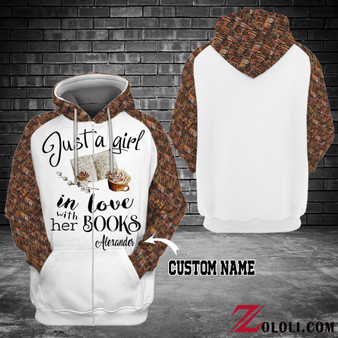 Just A Girl In Love With Her Book Hoodie 3D custom TXX