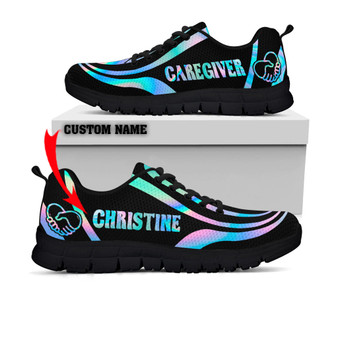 ON SALE Caregiver Running Black Sole Sneakers Custom Sneakers