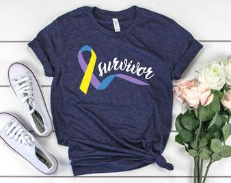 Survivor Bladder Cancer Awareness Navy Color 2D T-shirt