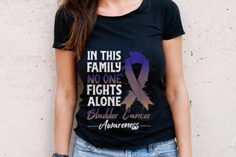 In This Family No One Fights Alone Bladder Cancer Awareness 2D T-shirt