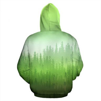 3D Camping Hoodie A Girl Her Dog And Her Camper Green Full Size