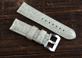 Beige Alligator grainned Leather Watch Strap 24/22mm