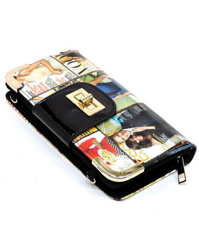 Magazine Multi Compartment Wallet with Chain