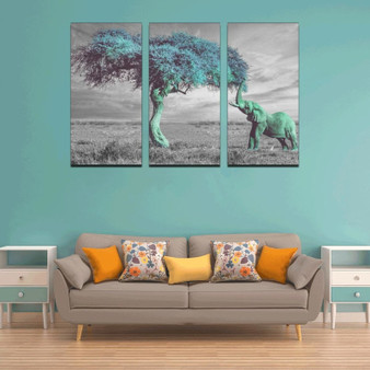 Elephant & Tree - Canvas Wall Art