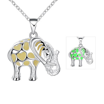 Glow in the Dark Elephant Pendant Necklace - 3 Colors