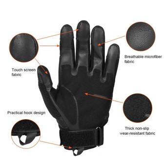 TACTICAL TOUCH SCREEN LEATHER GLOVES FOR OUTDOOR