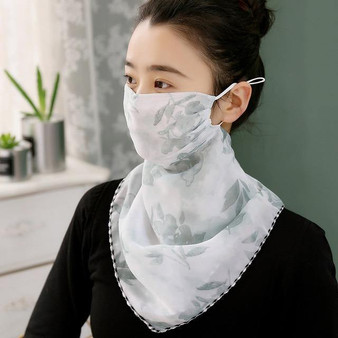 Mask Neck Protection Thin Summer Breathable Silk Scarf