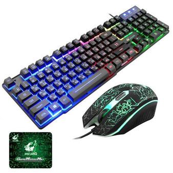T5 Rainbow Backlight Usb keyboard+mouse Set
