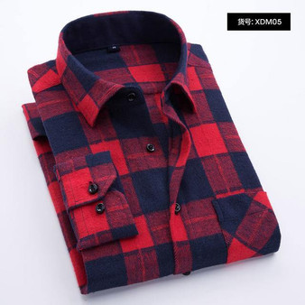 Men's Plaid  Flannel Shirt Long Sleeve