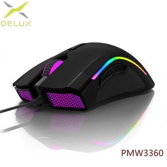 Delux M625 PMW3360 Sensor Gaming Mouse 12000DPI 12000FPS 7 Buttons