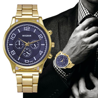 Men's Crystal Stainless Steel Watch
